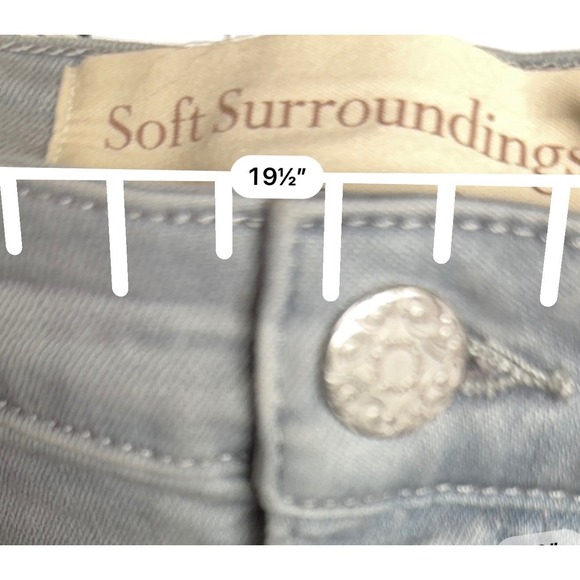 016-019 Soft Surroundings Women's 18W Light Wash Embroidered‎ Straight Leg Jeans - Picture 10 of 13